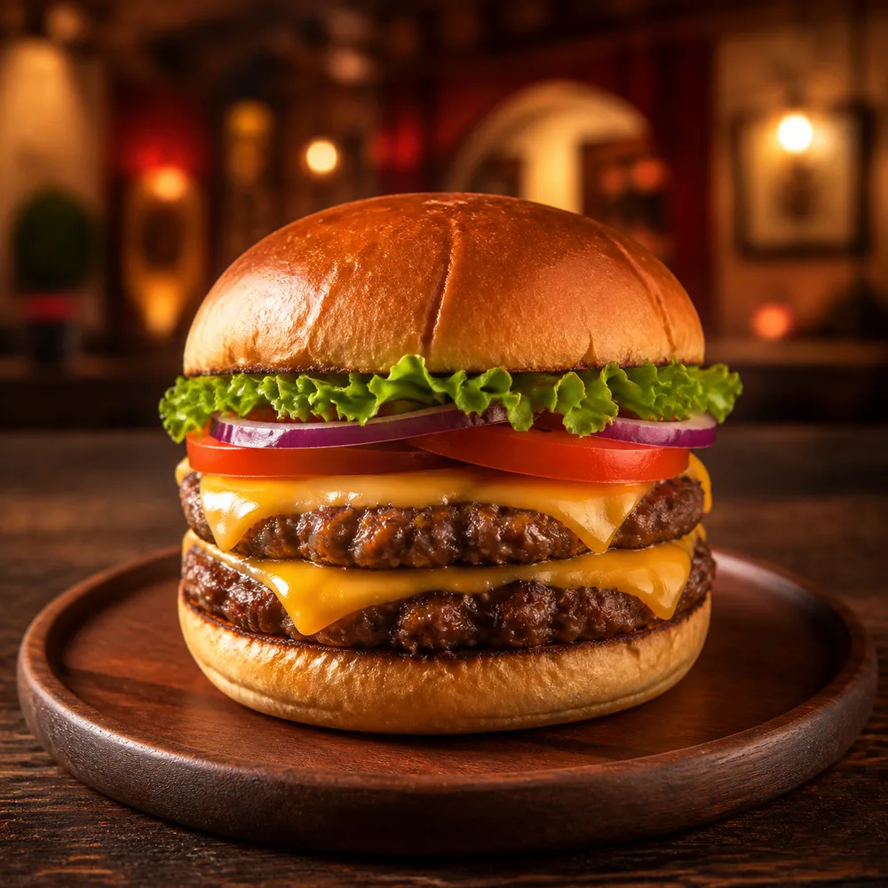 Hamburguesa con doble carne y queso